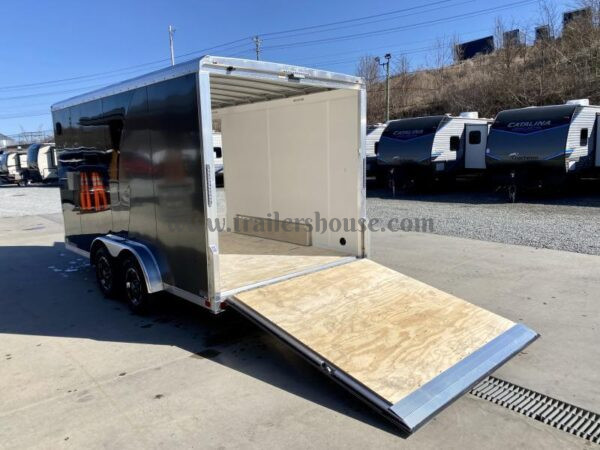 2023 NEO Trailers 7.5x14' NAMR Aluminum Enclosed Motorcycle Trailer – Black & Charcoal, UTV Package, Torsion Suspension, and More - Image 20