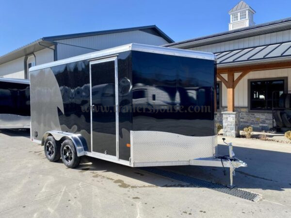 2023 NEO Trailers 7.5x14' NAMR Aluminum Enclosed Motorcycle Trailer – Black & Charcoal, UTV Package, Torsion Suspension, and More - Image 2