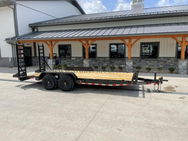 2024 Ironbull 7x18' Equipment Trailer 9990# GVW * KNIFEEDGE RAMP W/ ADJUSTABLE SUPPORT * REMOVABLE FENDERS * 16" O.C. CHANNEL C/M * RUBRAIL/STAKE POCKETS/PIPE SPOOLS/D-RINGS * ADJUSTABLE CAST COUPLER * 7K JACK * DEXTER'S - Image 3