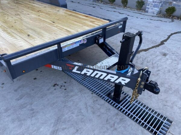2024 Lamar 7x18' Equipment Trailer 14000# GVW * DELUXE OVERWIDTH RAMPS W/ HEAVY MESH * CHARCOAL POWDERCOAT * RUBRAIL/STAKE POCKETS/PIPE SPOOLS/D-RINGS * REM FENDERS * 12K JACK * CAST COUPLER * SPRING ASSIST * COLD WEATHER HARNESS - Image 13