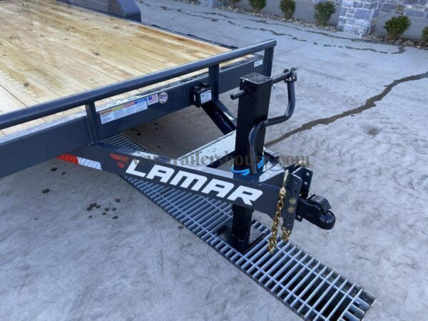 2024 Lamar 7x18' Equipment Trailer 14000# GVW * DELUXE OVERWIDTH RAMPS W/ HEAVY MESH * CHARCOAL POWDERCOAT * RUBRAIL/STAKE POCKETS/PIPE SPOOLS/D-RINGS * REM FENDERS * 12K JACK * CAST COUPLER * SPRING ASSIST * COLD WEATHER HARNESS - Image 16