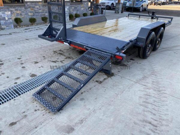 2024 Lamar 7x18' Equipment Trailer 14000# GVW * DELUXE OVERWIDTH RAMPS W/ HEAVY MESH * CHARCOAL POWDERCOAT * RUBRAIL/STAKE POCKETS/PIPE SPOOLS/D-RINGS * REM FENDERS * 12K JACK * CAST COUPLER * SPRING ASSIST * COLD WEATHER HARNESS - Image 28