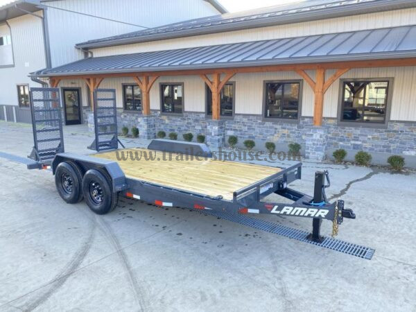 2024 Lamar 7x18' Equipment Trailer 14000# GVW * DELUXE OVERWIDTH RAMPS W/ HEAVY MESH * CHARCOAL POWDERCOAT * RUBRAIL/STAKE POCKETS/PIPE SPOOLS/D-RINGS * REM FENDERS * 12K JACK * CAST COUPLER * SPRING ASSIST * COLD WEATHER HARNESS - Image 31