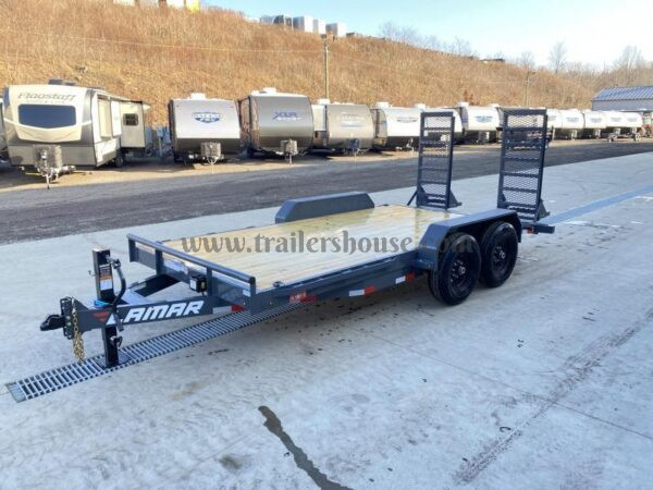 2024 Lamar 7x18' Equipment Trailer 14000# GVW * DELUXE OVERWIDTH RAMPS W/ HEAVY MESH * CHARCOAL POWDERCOAT * RUBRAIL/STAKE POCKETS/PIPE SPOOLS/D-RINGS * REM FENDERS * 12K JACK * CAST COUPLER * SPRING ASSIST * COLD WEATHER HARNESS - Image 6