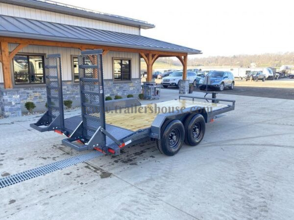 2024 Lamar 7x18' Equipment Trailer 14000# GVW * DELUXE OVERWIDTH RAMPS W/ HEAVY MESH * CHARCOAL POWDERCOAT * RUBRAIL/STAKE POCKETS/PIPE SPOOLS/D-RINGS * REM FENDERS * 12K JACK * CAST COUPLER * SPRING ASSIST * COLD WEATHER HARNESS - Image 8