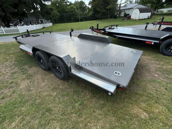 2024 MAXXD 7x18' N5X Steel Deck Car Hauler Trailer 7000# GVW * METALLIC GREY * WINCH PLATE * SLIPPER SPRINGS * 16" O.C CROSSMEMBERS/3" CHANNEL * 10GA STEEL FLOOR * RUNNING BOARDS * 5" TONGUE/FRAME * ADJUSTABLE COUPLER * DROP LEG JACK - Image 4