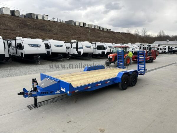 2024 Rice 7x16' Equipment Lowboy Trailer 14000# GVW * STAND UP WEDGE RAMPS * TOOLBOX * LED'S * POWDERCOAT * 6" TONGUE AND FRAME * TREADPLATE BEAVERTAIL * DROP LEG JACK * ADJUSTABLE COUPLER