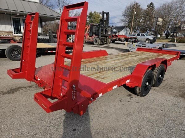 2024 Rice 7x16' Equipment Lowboy Trailer 9990# GVW * STAND UP RAMPS * TOOLBOX * LED'S * RED POWDERCOAT * TREADPLATE BEAVERTAIL * DROP LEG JACK * ADJUSTABLE COUPLER - Image 5